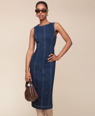 Avec Les Filles Women's Sleeveless Denim Midi Dress - Macy's