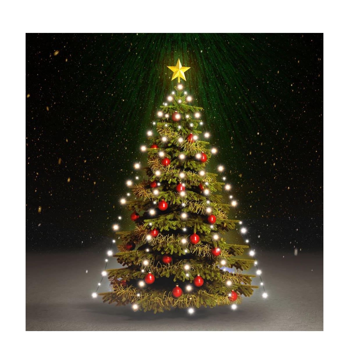 vidaXL Christmas Tree Net Lights with 210 LEDs Cold- White