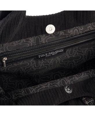 Horseshoe stitch Corduroy satchel.