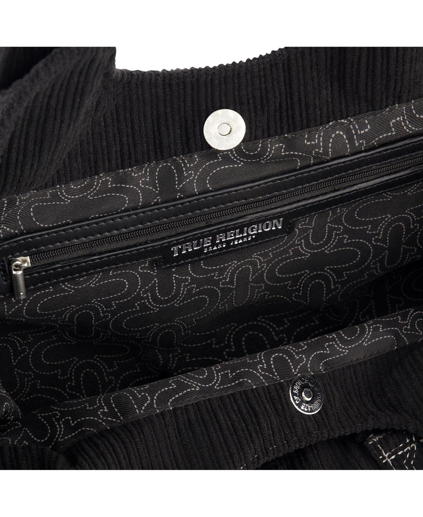 Женская сумка True Religion Horseshoe stitch Corduroy satchel., цвет: Чёрный — фото 3