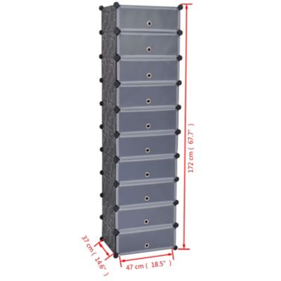 Plastic panels, Steel frames Large Shoe Organizer