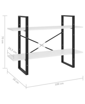 2-Tier Book Cabinet White 39.4"x11.8"x27.6" Engineered Wood