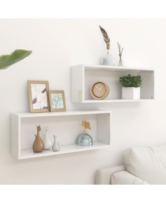 Wall Cube Shelves 2 pcs 23.6"x5.9"x9.1" Engineered Wood
