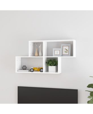 Wall Shelf White 39.4"x7.1"x20.9" Engineered Wood