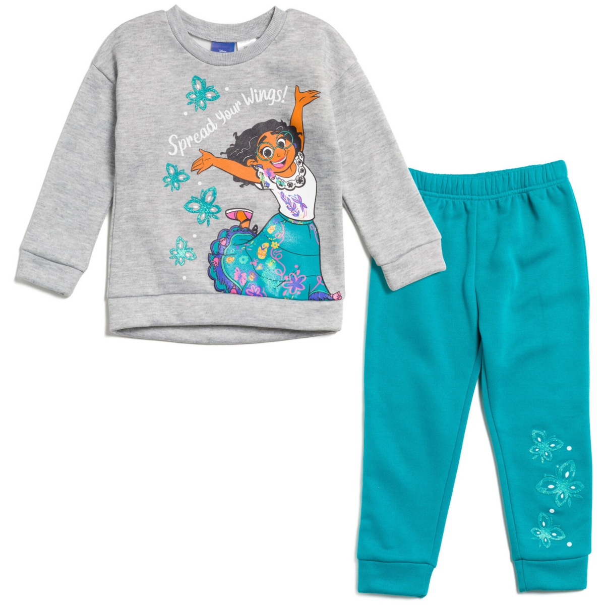 Disney Girls Encanto Mirabel Fleece Pullover Sweatshirt and Pants Set to -/ blue