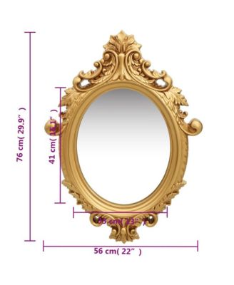 Wall Mirror Gold Polyurethane, glass, and engineered wood Medium