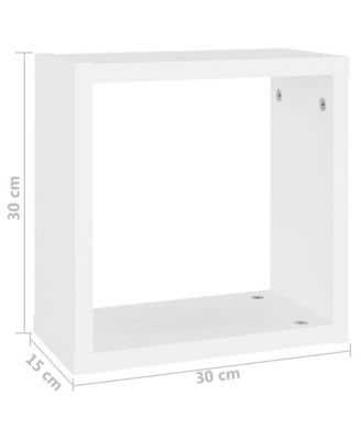Cube Shelf Set of 4 White Engineered wood Wall mounting