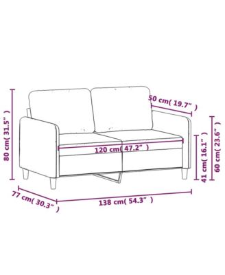 2-Seater Sofa Dark Gray 47.2" Fabric
