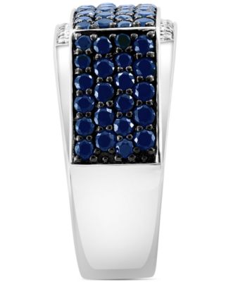 EFFY&reg; Men's Ruby (2-1/2 ct. t.w.) & Diamond (1/10 ct. t.w.) Ring in Sterling Silver