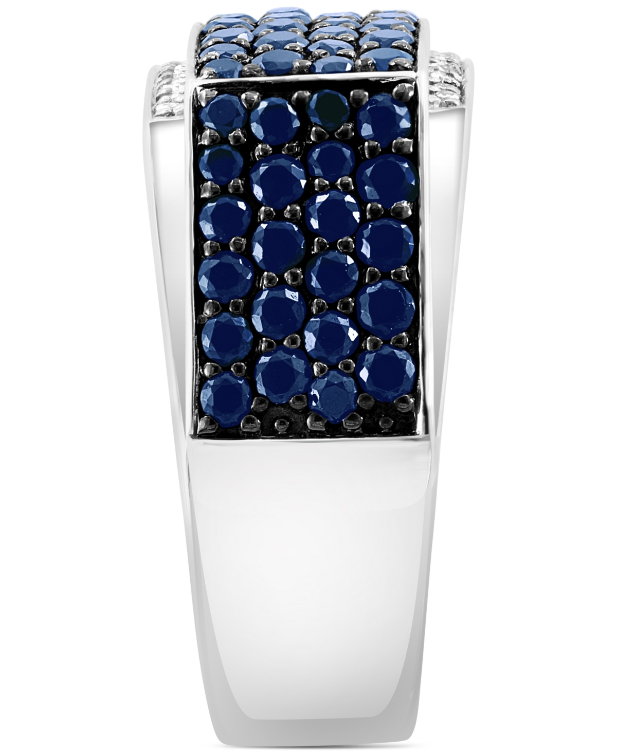 Effy Collection Effy Men's Ruby (2-1/2 Ct. T.w.) & Diamond (1/10 Ct. T.w.) Ring In Sterling Silver In Sapphire
