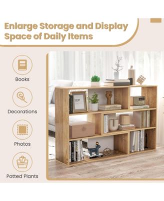 2-Piece Separable Bookshelf Floor Standing Corner Display Storage