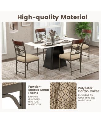 Set of 2 Dining Room Chairs Armless Kitchen Chairs Set with Seat Cushion