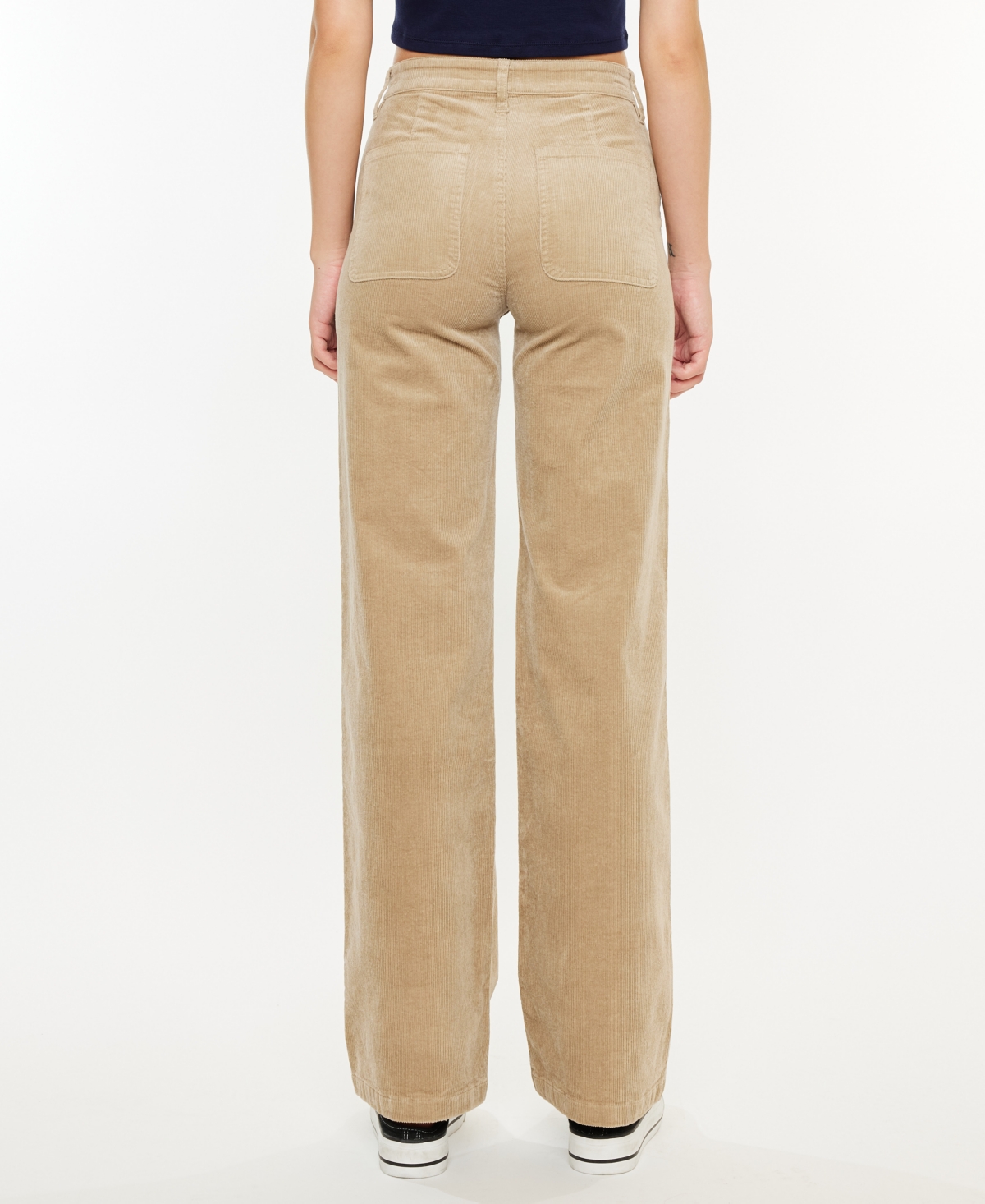 Kancan Women's Ultra High-Rise Wide Leg Corduroy Pants