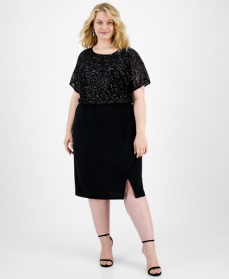 Connected Women's Plus Crisscross Sheath Dress Burgandy Size -16 W