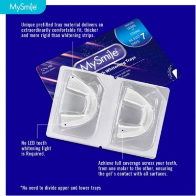 Prefilled Teeth Whitening Trays Kit, 12% Hydrogen Peroxide, Non-Liquid Gel Technology Tooth Whitening Trays, Whiten Teeth Faster, 7X Whitening Treatments Helps Remove Years of Stains