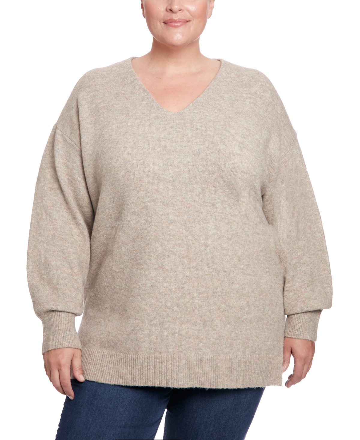 Joseph A Plus Size V-Neck Pullover Sweater