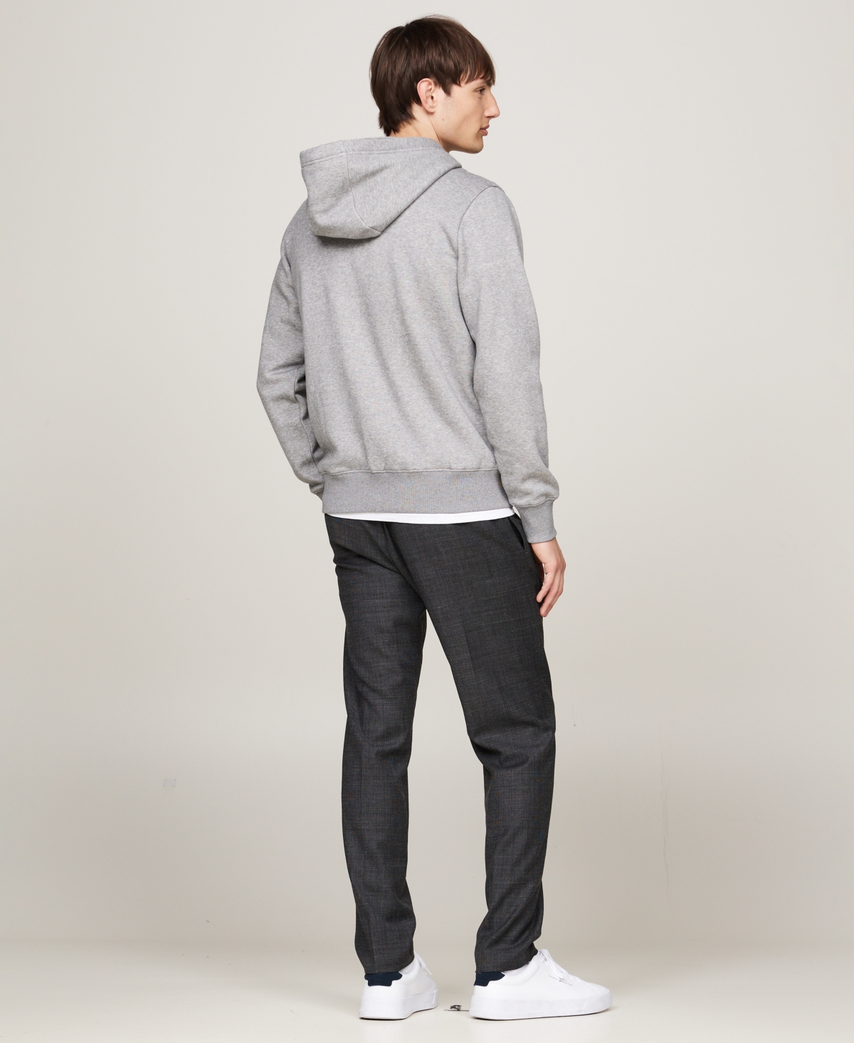 TOMMY HILFIGER MEN'S LOGO FUR-LINED ZIP-UP HOODIE 