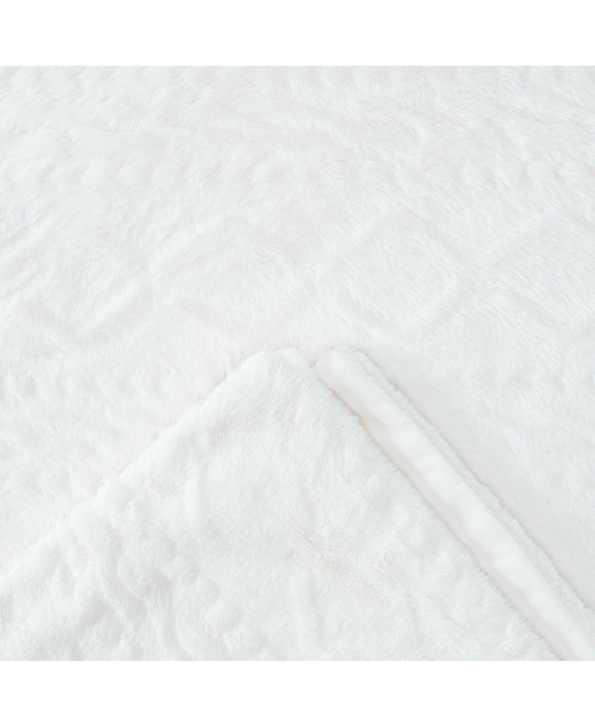 Chanasya Premium Cable Knit Embossed Faux Fur Blanket - Reverse Mink Modern, Comteporary, Elegant, Super Soft, Warm & Cozy for Bed, Couch, Livin