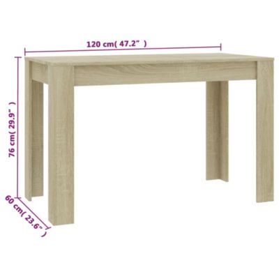 Dining Table Sonoma Oak Engineered Wood 47.2 x 23.6 x 29.9 in