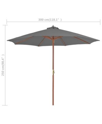 Outdoor Parasol with Wooden Pole 118.1" Anthracite