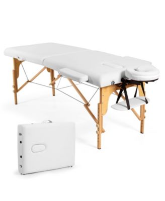 Portable Adjustable Facial Spa Bed with Carry Case-White