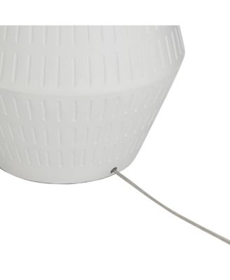 Luke 30" Tall Large Geometric Mid Century Modern End Table Lamp White Finish Single Living Room Bedroom