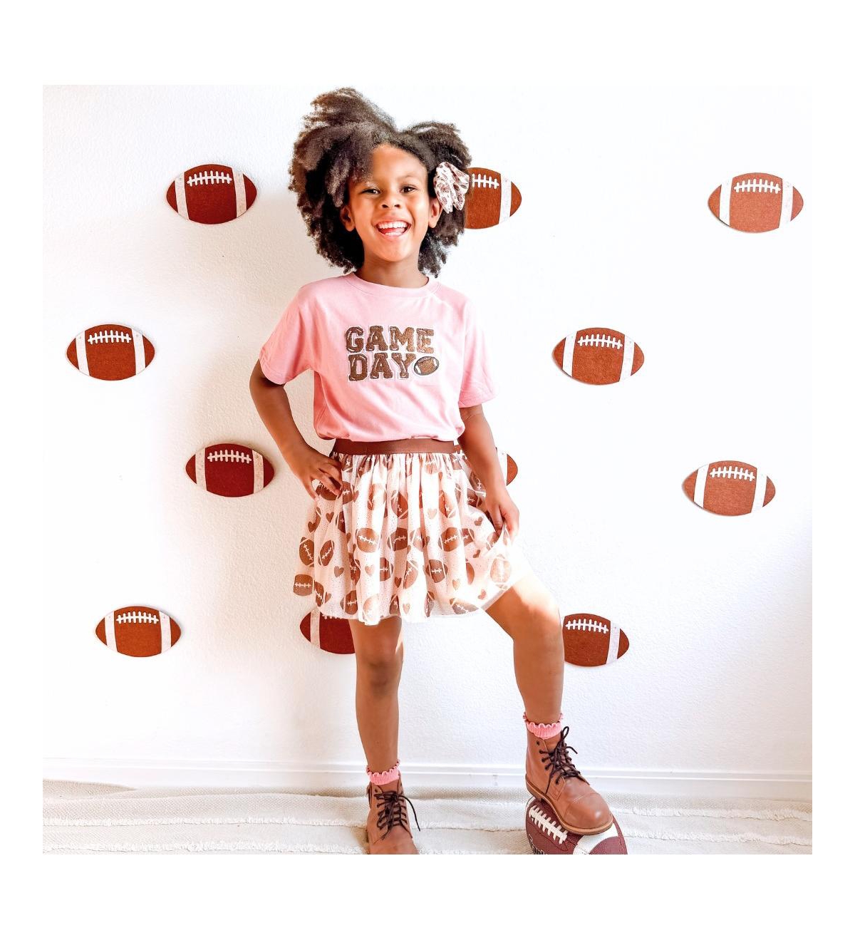 Sweet Wink Toddler Girls Game Day Patch Short Sleeve T-Shirt