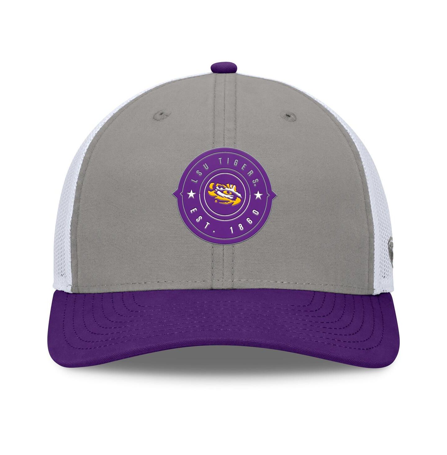 Мужская кепка Top of the World Gray/Purple LSU Tigers Rob Trucker Adjustable Hat — фото 2