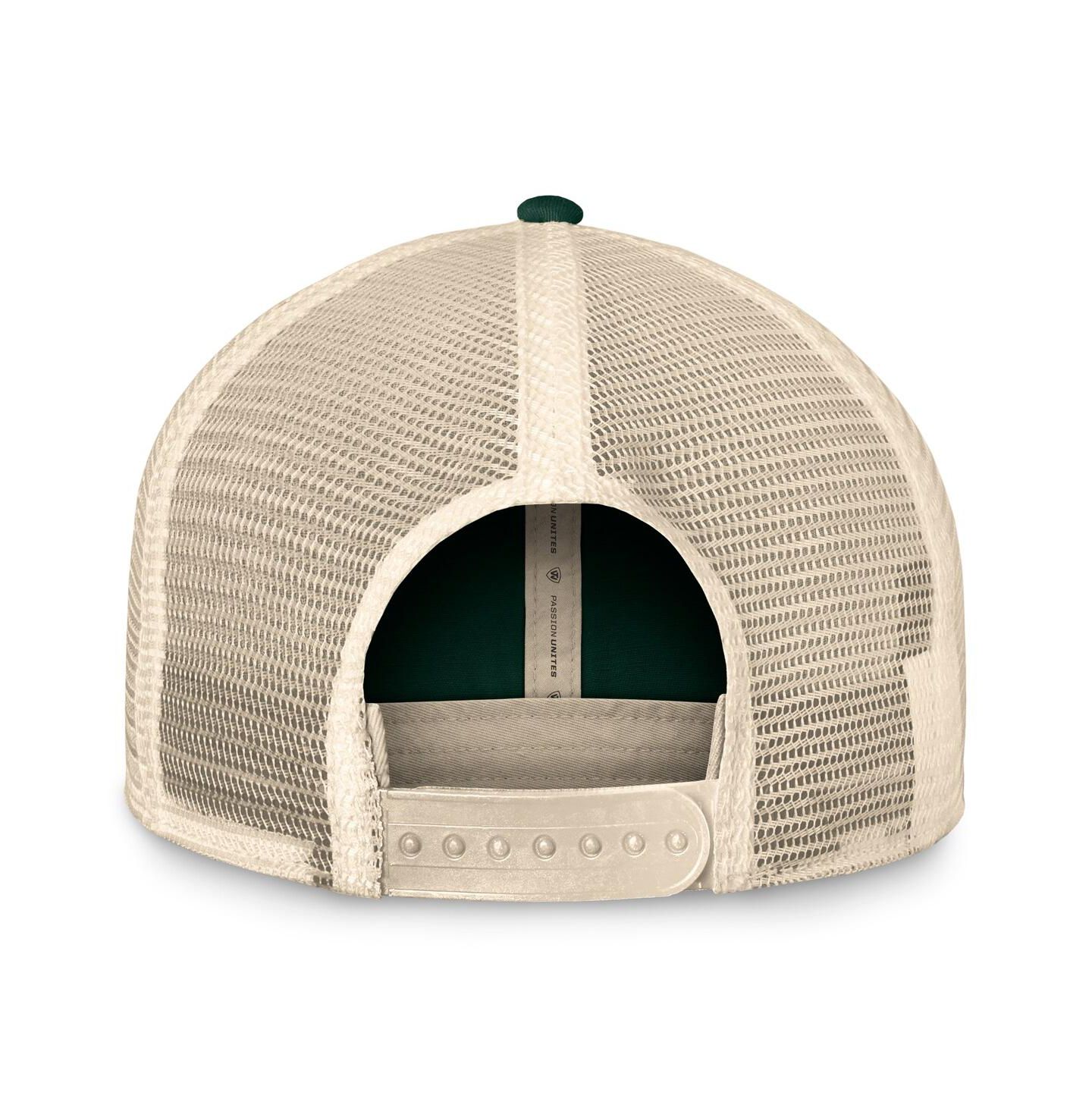 Мужская кепка Top of the World Green Michigan State Spartans Heritage Waylon Trucker Adjustable Hat — фото 3