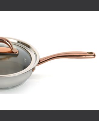 Ouro Gold 18/10 Stainless Steel 9.5" Deep Skillet with Glass Lid 3.1qt.