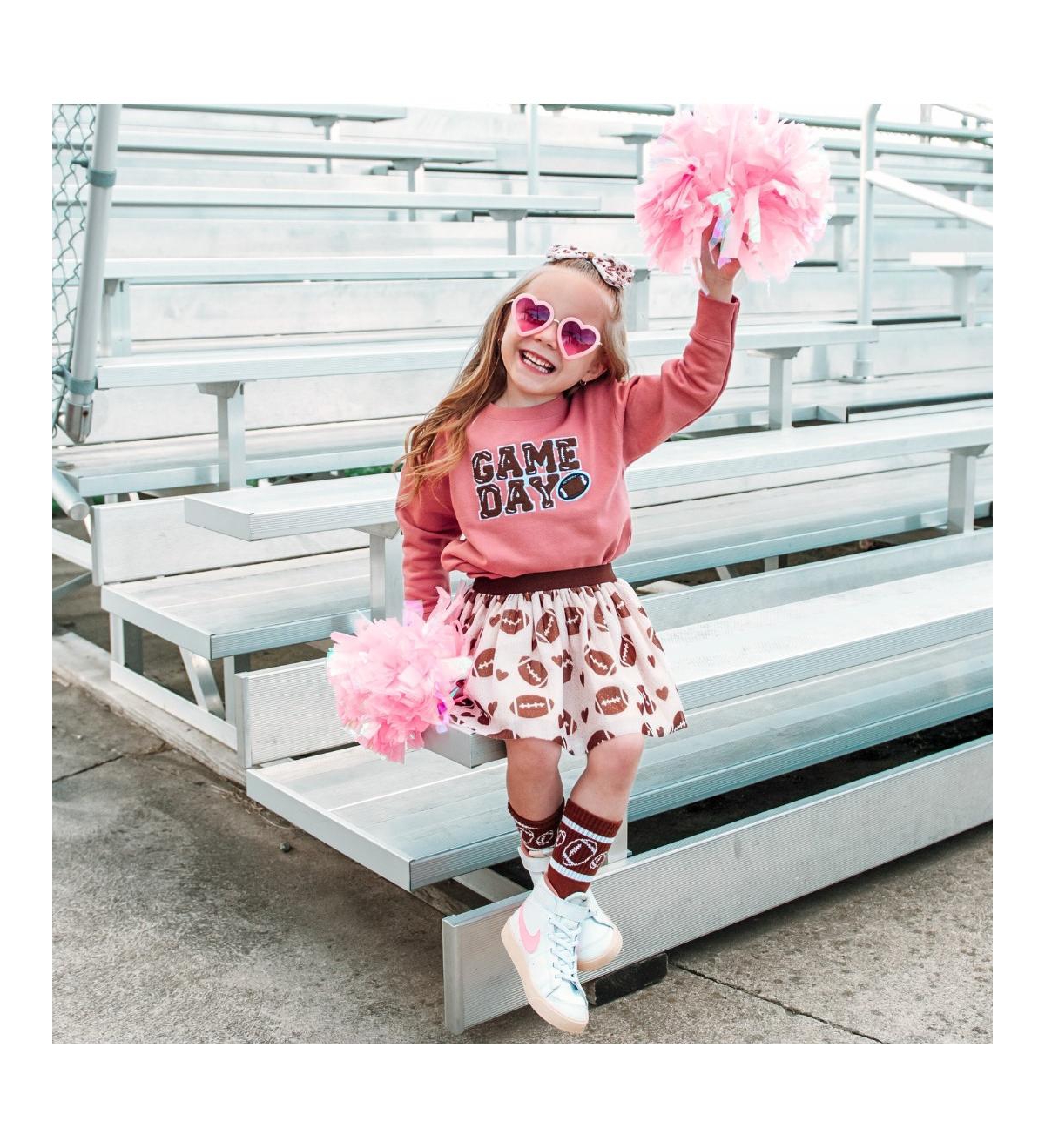 Sweet Wink Toddler Girls Game Day Patch Sweatshirt