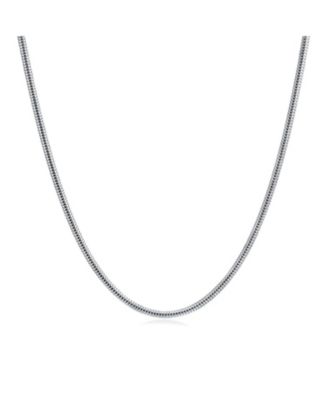 3MM Sterling Silver Snake Chain Necklace 8-Sided Made in Italy