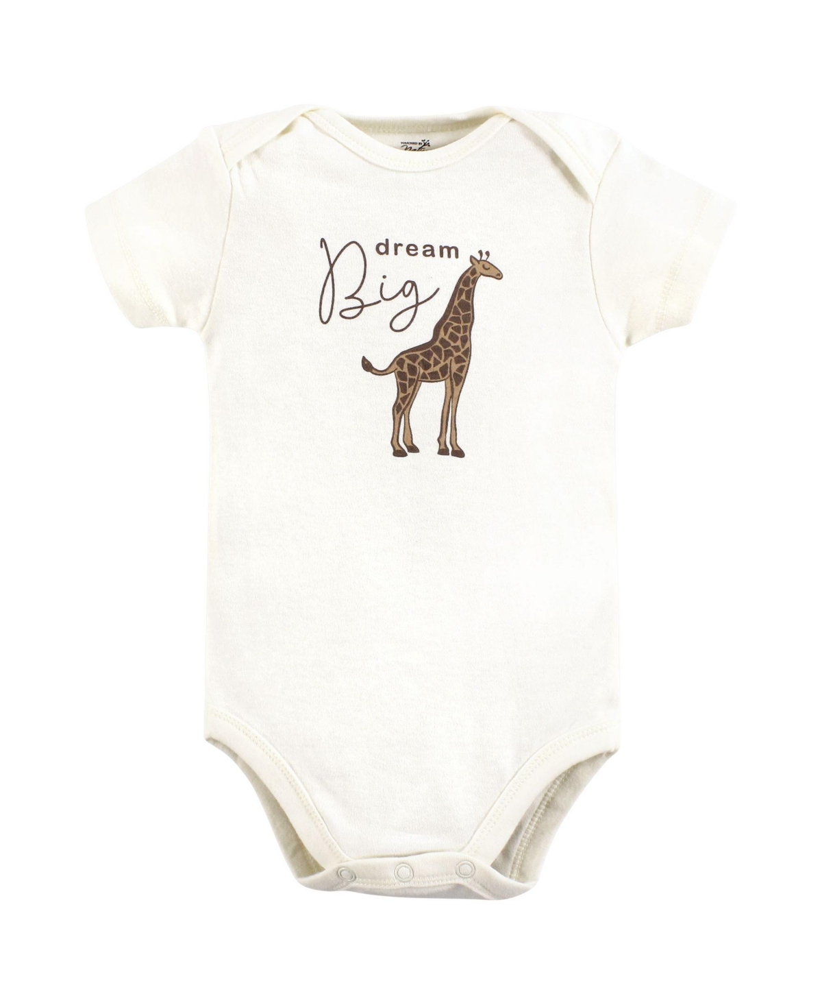 Touched by Nature Baby Boys Organic Cotton Bodysuits, Months - Classic safari