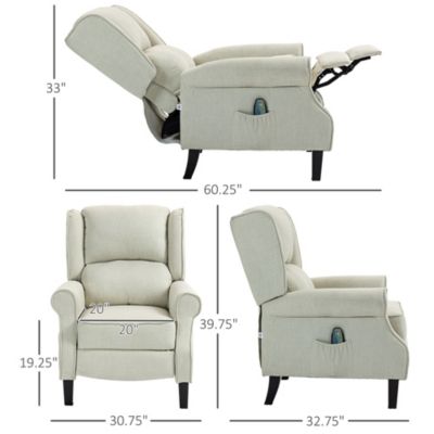 Massage Recliner Sofa with Heat Function, Remote Control,