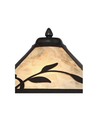 Feuille Country Cottage Table Lamp 23 3/4" High Metal Openwork Leaf Mica Shade for Bedroom Living Room Bedside Nightstand Office