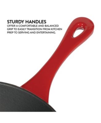 10 Inch Enamel Cast Iron Skillet - Gradient Red
