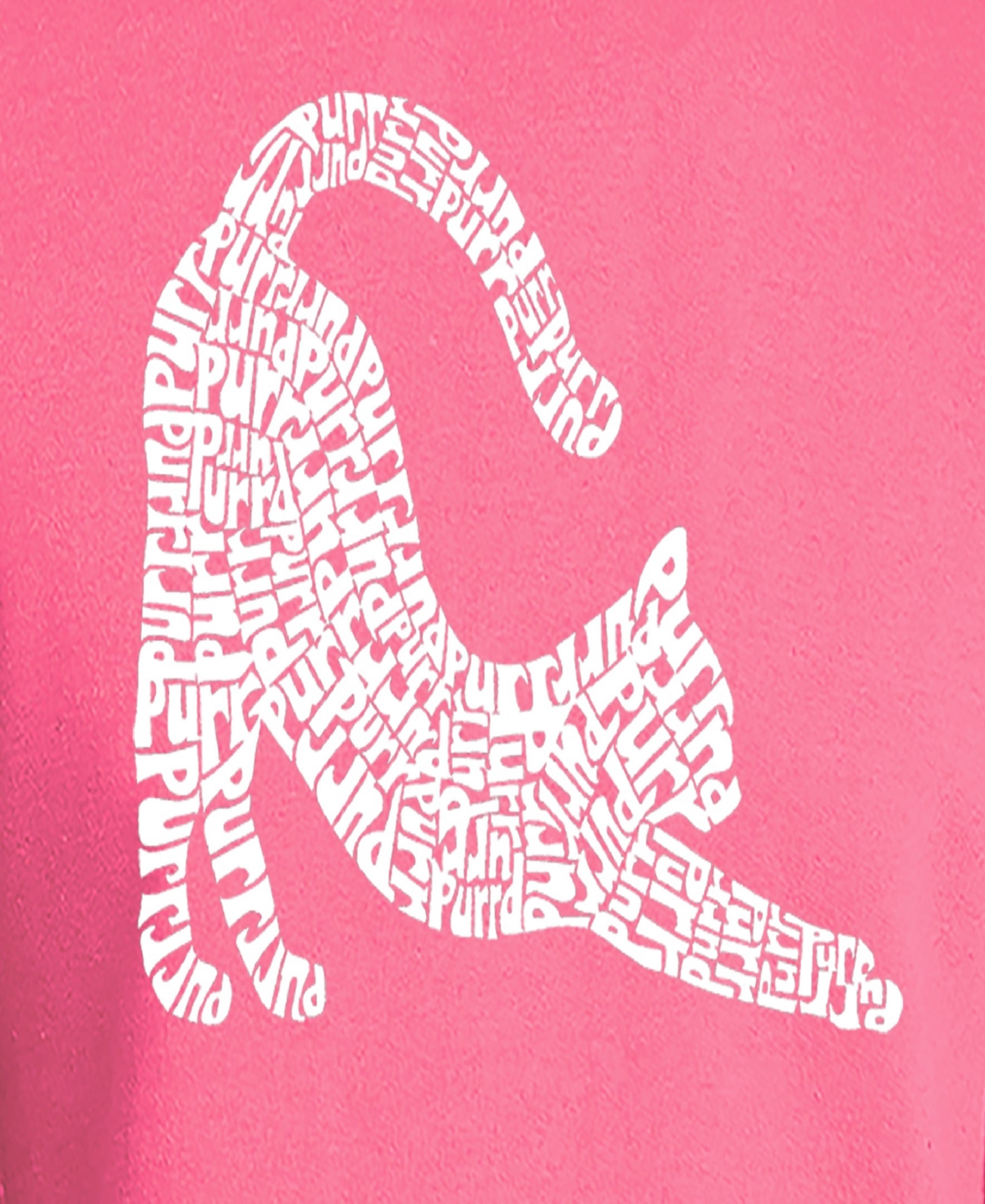 La Pop Art Men's Stretching Cat Word Art Hooded Sweatshirt