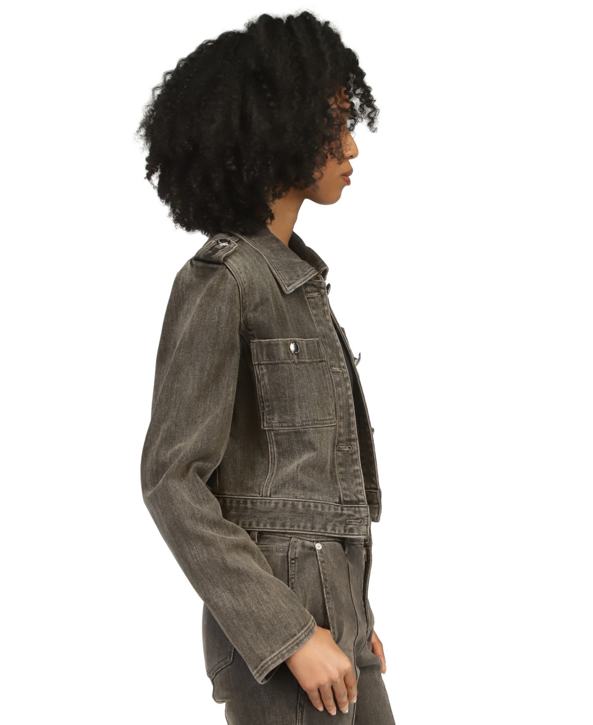 Michael kors cropped denim jacket new arrivals