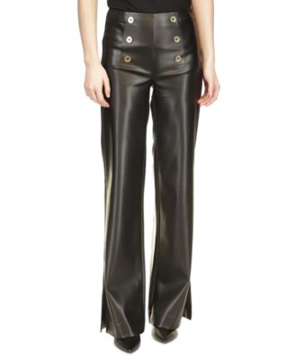 MICHAEL Michael Kors Women s Faux Leather Sailor Pants Macy s