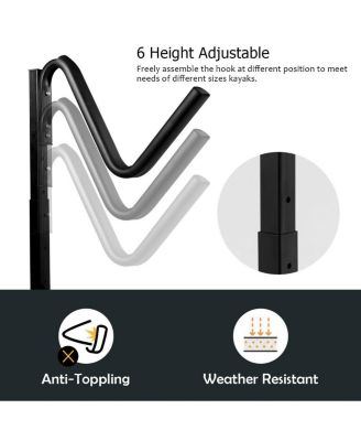 Freestanding Height Adjustable Dual Kayak Storage Rack