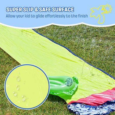 Wham-O Slip N Slide 16ft Water Slide with Slide Boogie, Outdoor Backyard Slip and Slide Super Slip Waterslide for Kids Ages 5-12