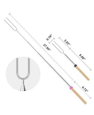 Roasting Sticks Stainless Steel Extendable 32in 12 Piece Set