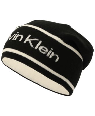 Men's Jacquard Stripe Logo Beanie