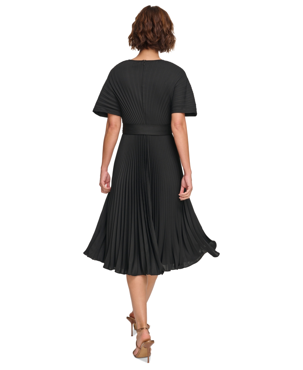 Dkny Women's Pleated Fit & Flare Dress