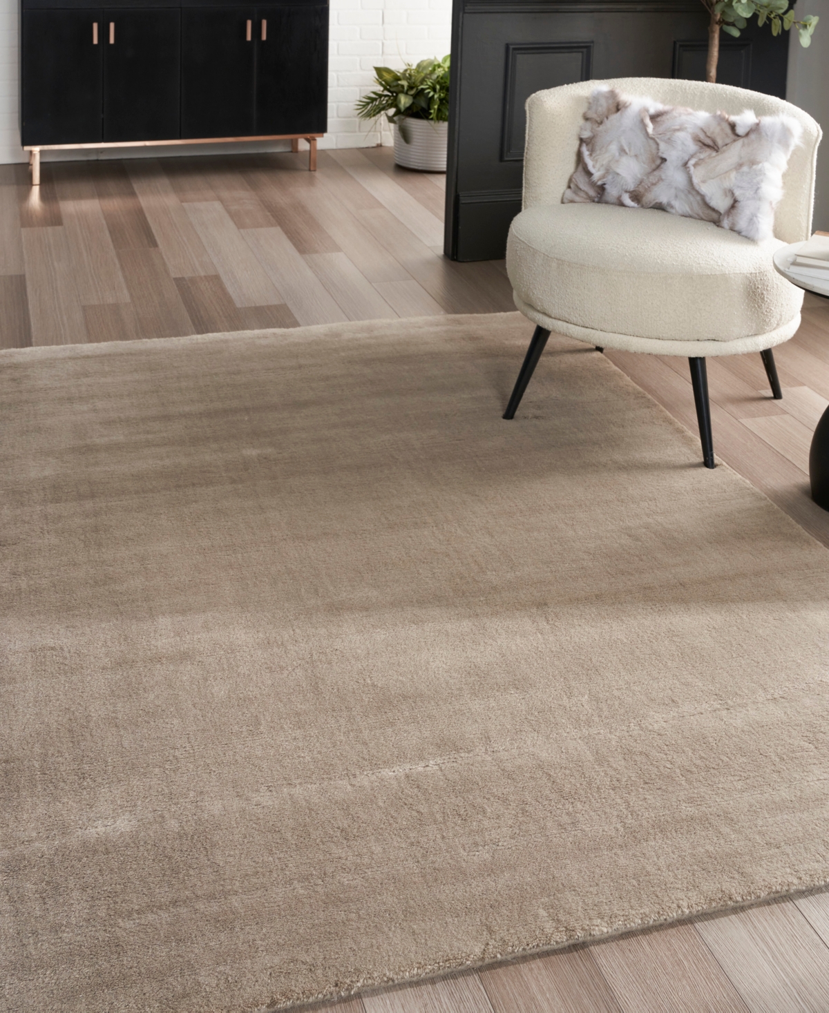 Nourison Home Plush Cloud Plc01 5'3"x7'3" Area Rug In Taupe
