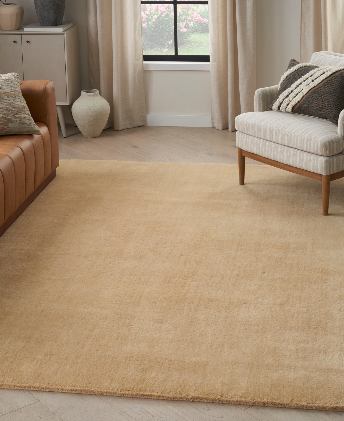 Nourison Home Plush Cloud Plc01 7'9"x9'9" Area Rug In Camel