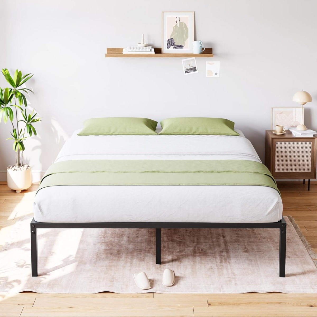 gaomon Metal Bed Frame, 14 Inch Simple Platform Bed Frame, Sturdy Heavy Duty Frame Bed Mattress Foundation, No Box Spring Needed, Easy Assembly