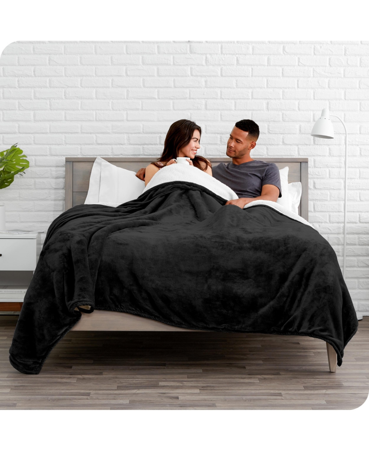 Bare Home Fleece Sherpa Blanket, Full/Queen