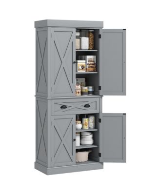 72" Kitchen Pantry Storage Cabinet with Adjustable Shelves
