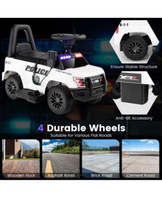 6V Kids Ride On Police Car with Real Megaphone and Siren Flashing Lights